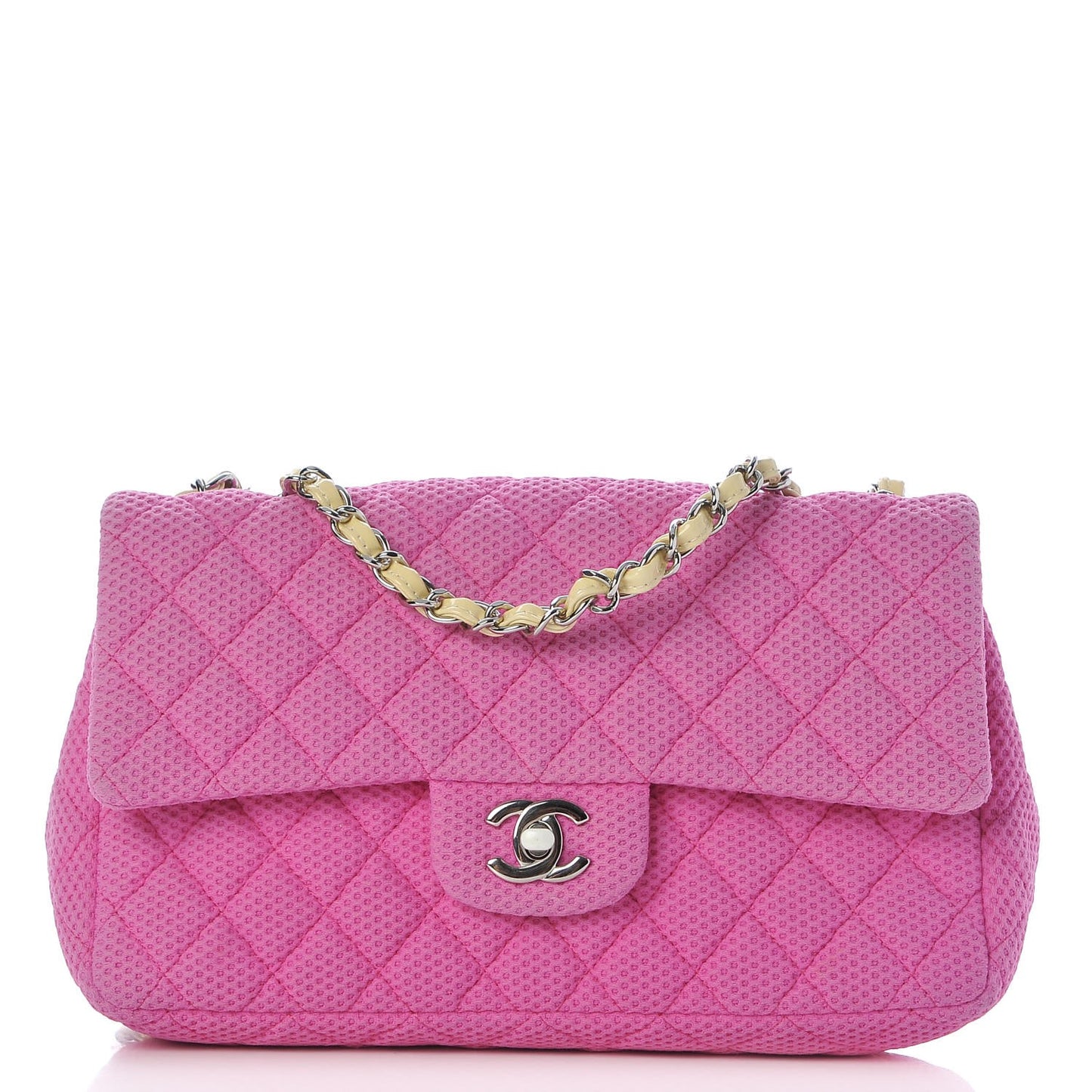 Neoprene Quilted Medium Single Flap Pink