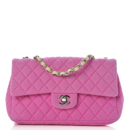 Chanel Neoprene Quilted Medium Single Flap Pink 1 of 7