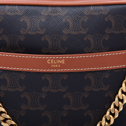 Celine Triomphe Canvas Calfskin Medium Patapans Tan 10 of 10