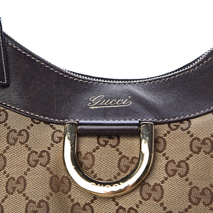Gucci Monogram Large D Gold Hobo Dark Brown 10 of 17