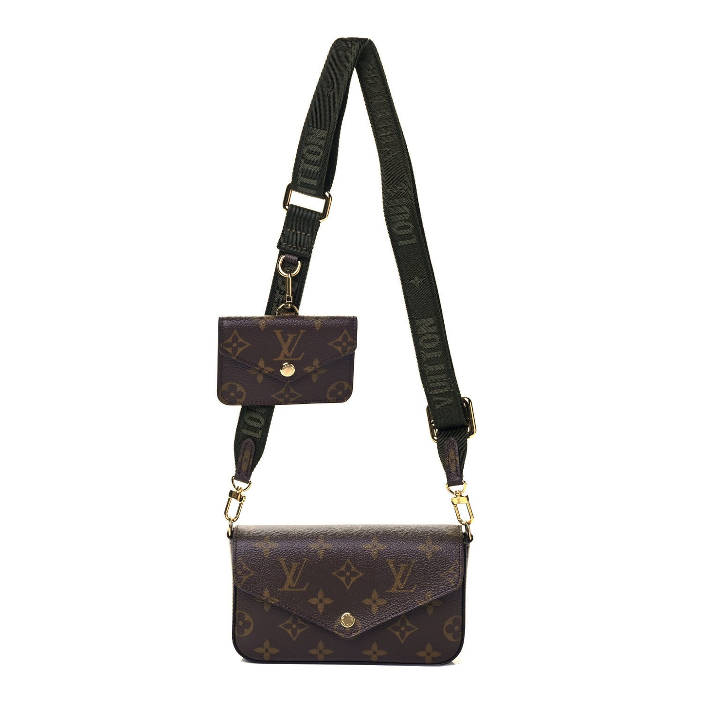 Monogram Felicie Strap & Go Kaki