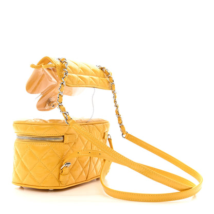Chanel Crumpled Calfskin PVC Quilted Backpack Yellow 3 of 13