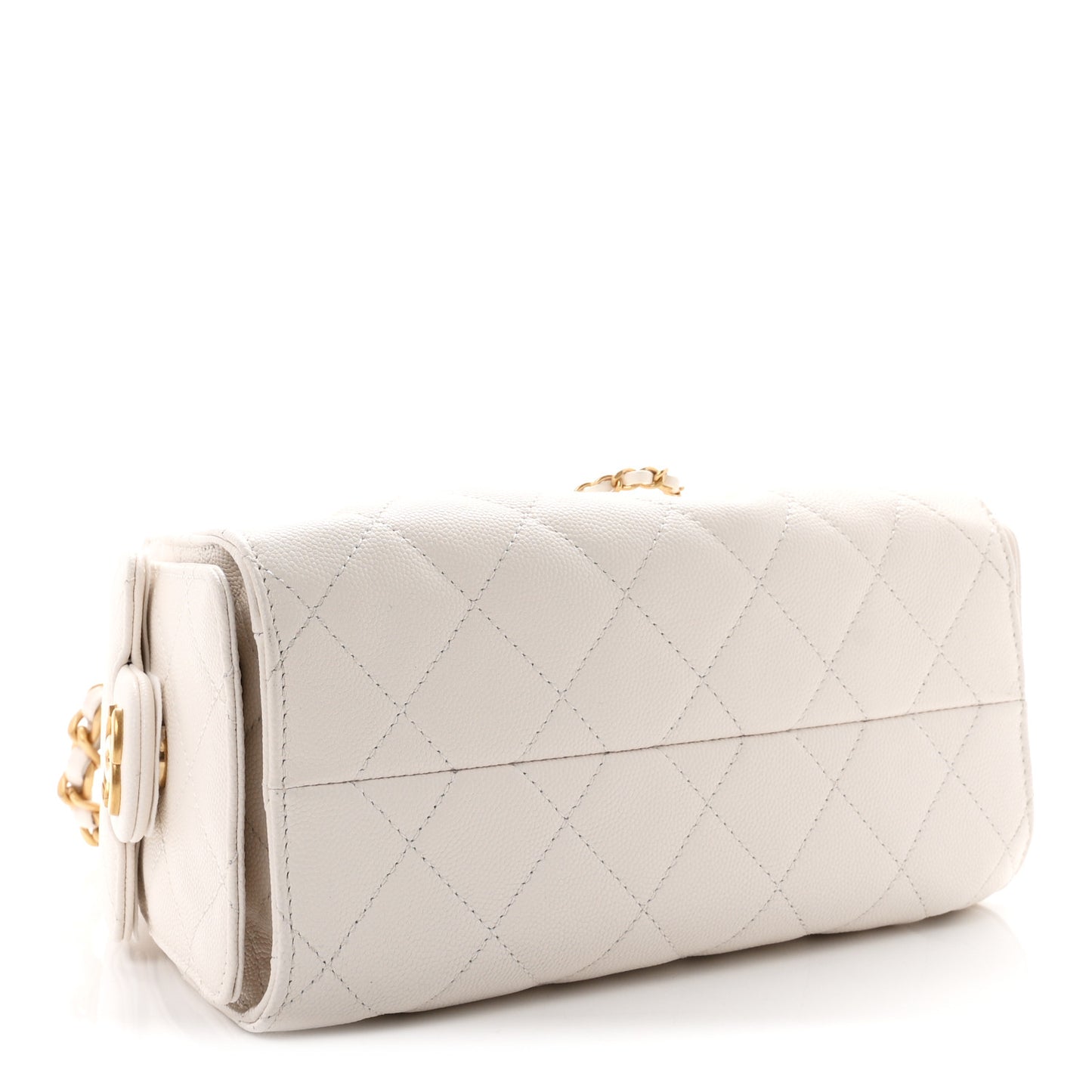 Caviar Quilted Mini Chanel 25 Handbag White