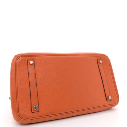 Hermes Taurillon Clemence Birkin 35 Orange 4 of 17