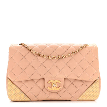 Chanel Calfskin Quilted Rock The Corner Flap Beige 1 of 11