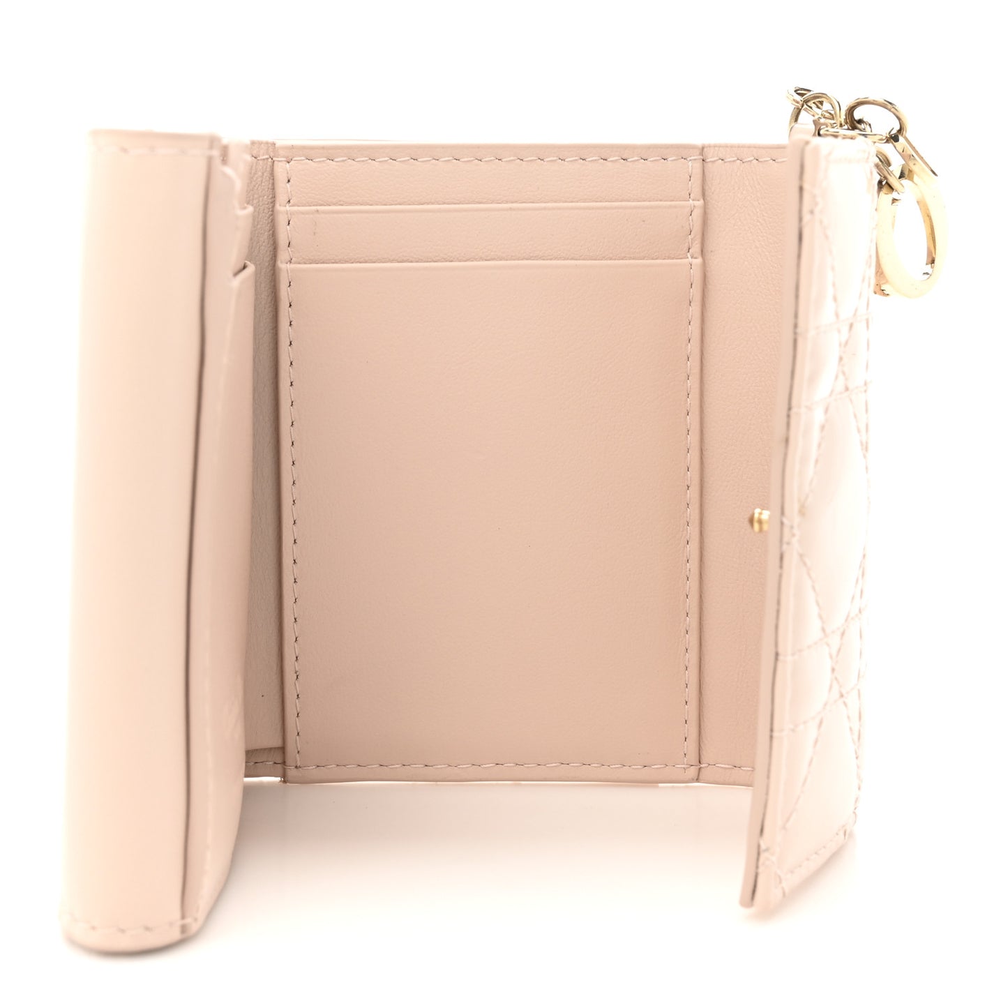 Patent Cannage Lady Dior Lotus Wallet Powder Pink