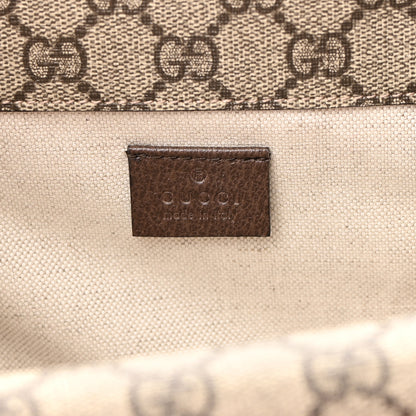 Gucci GG Supreme Monogram Web Small Neo Vintage Double Flap Messenger Bag Beige New Acero 8 of 13