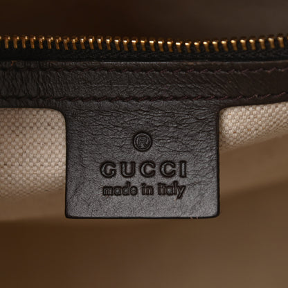 Gucci Monogram Selleria Calfskin Vintage Web Medium Boston Beige Ebony Cocoa 6 of 11