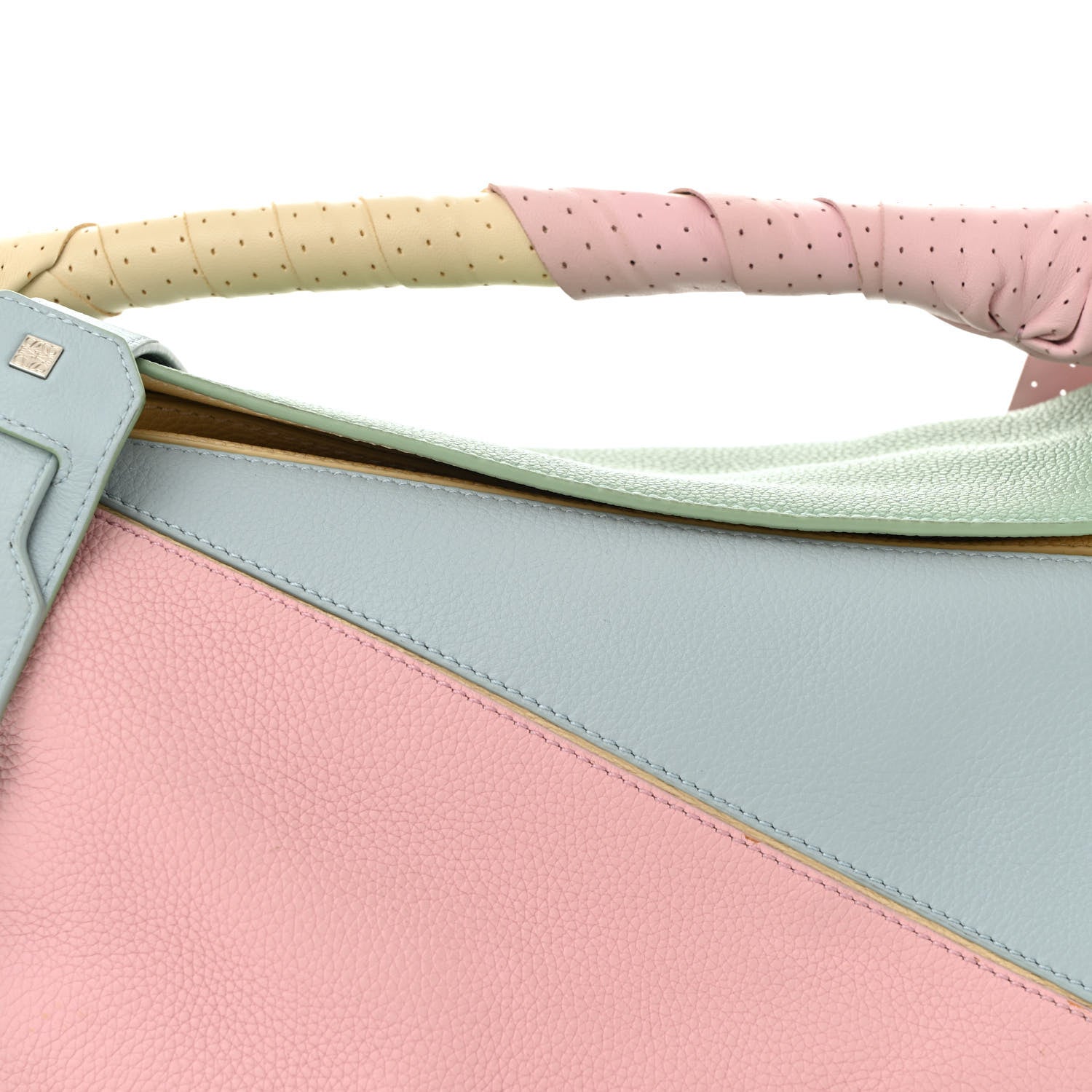 Loewe Calfskin Colorblock Medium Wrapped Handle Puzzle Bag Pink Multicolor 8 of 16