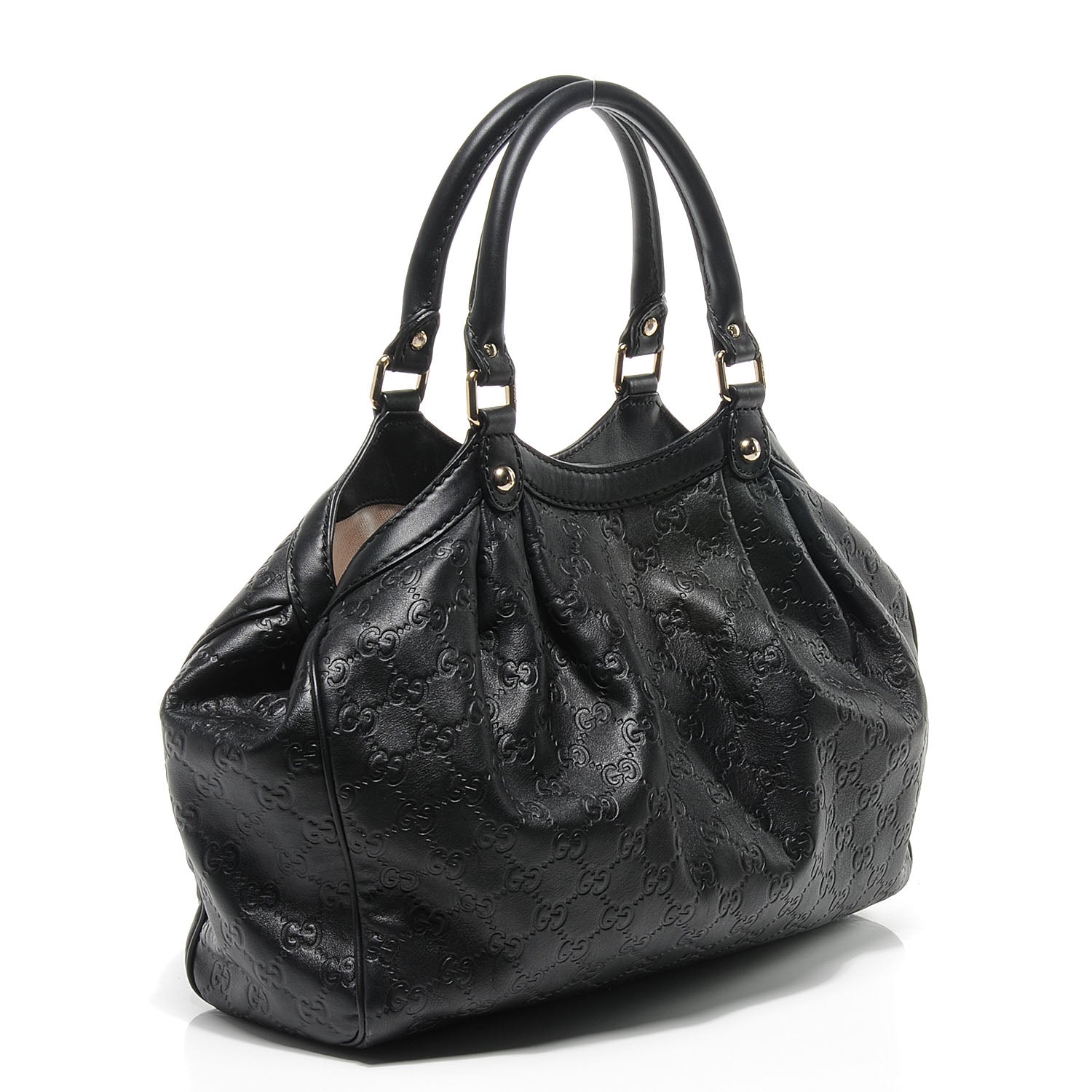 Gucci Guccissima Medium Sukey Tote Black 3 of 7