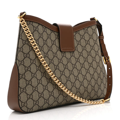 Gucci GG Supreme Monogram Medium Padlock Shoulder Bag Beige Ebony Brown Sugar 3 of 10