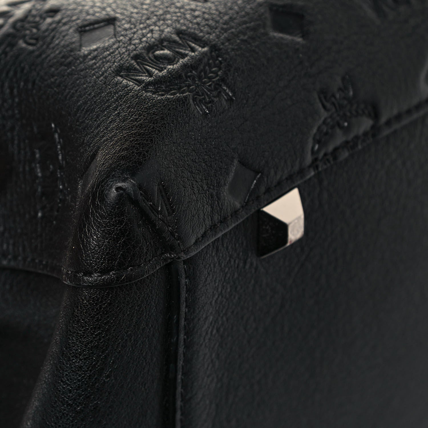MCM Calfskin Ottomar Monogram Large Essential Tote Black 11 of 14