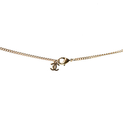 Chanel Crystal CC Pendant Necklace Gold Silver 4 of 5