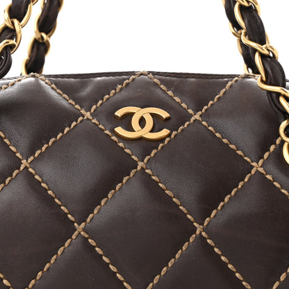 Chanel Calfskin Wild Stitch Chain Bag Brown 7 of 11