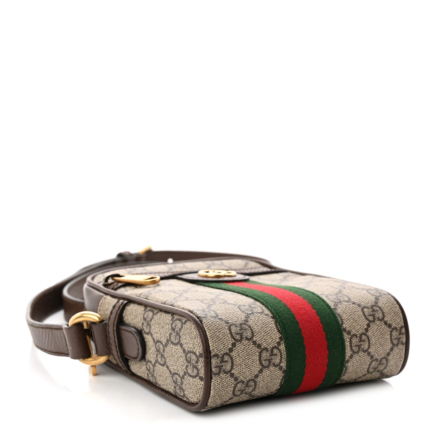 GG Supreme Monogram Web Mini Ophidia Messenger Brown