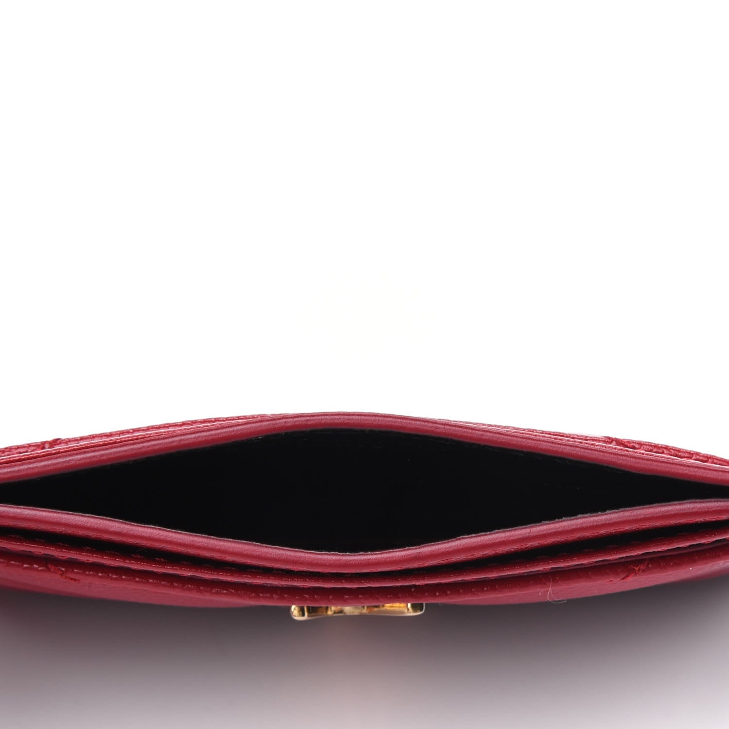 Saint Laurent Grain De Poudre Matelasse Chevron Monogram Credit Card Case New Red 3 of 3