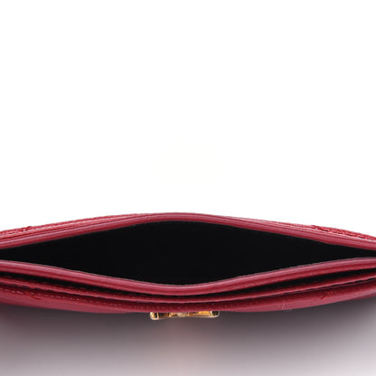 Saint Laurent Grain De Poudre Matelasse Chevron Monogram Credit Card Case New Red 3 of 3