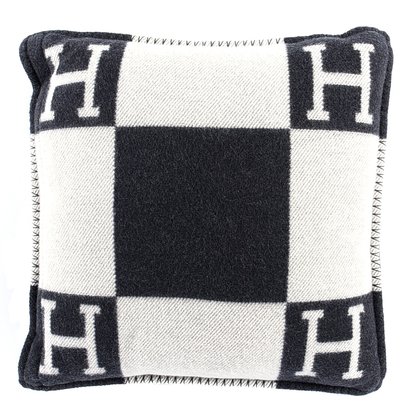 Wool Cashmere Avalon Pillow PM Ecru Gris Fonce