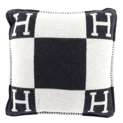Hermes Wool Cashmere Avalon Pillow PM Ecru Gris Fonce 1 of 3