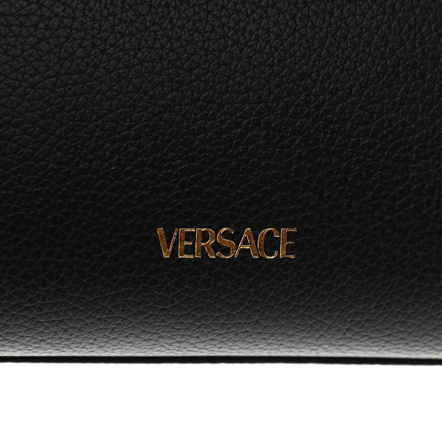 Grained Calfskin Small La Medusa Top Handle Bag Black