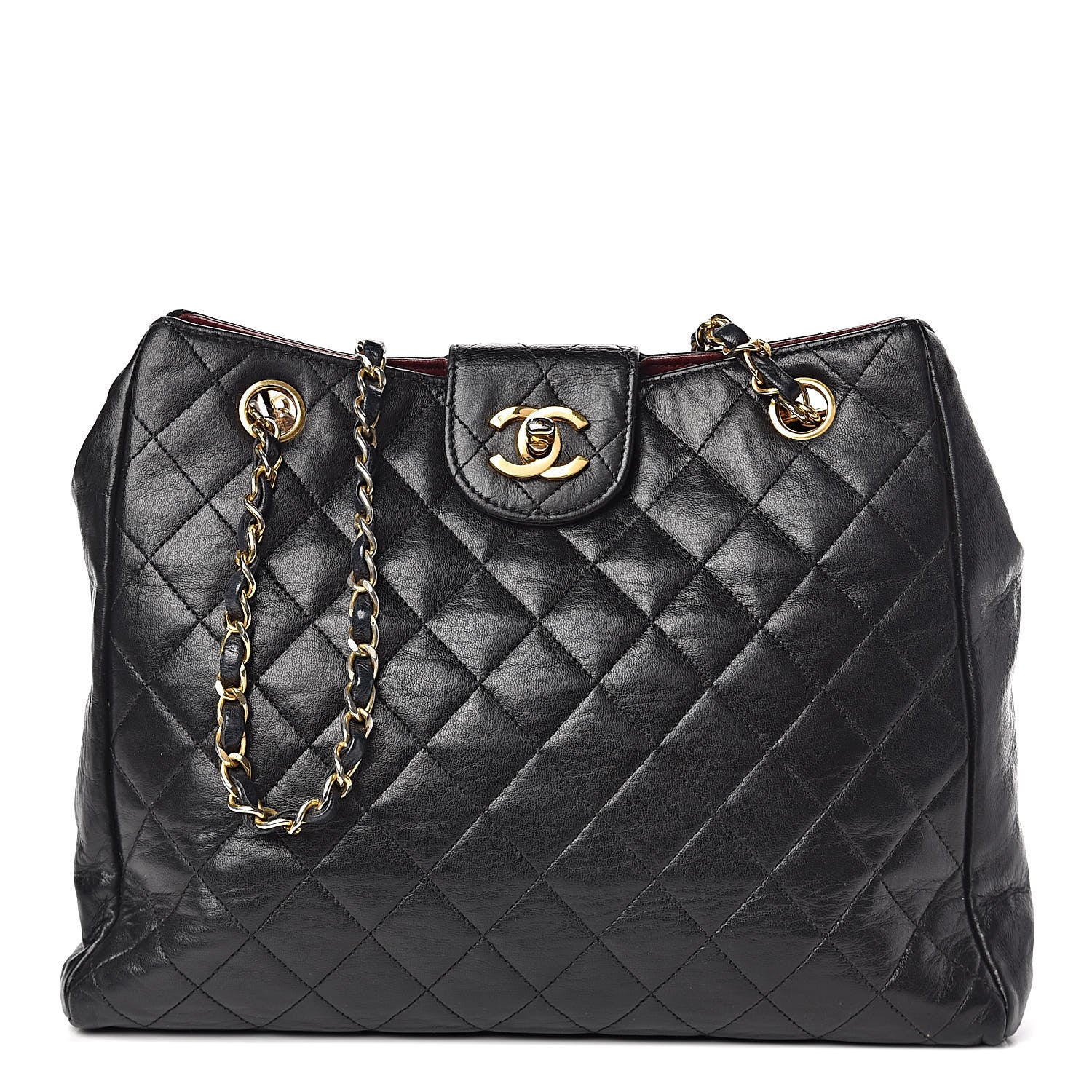 Chanel Lambskin Quilted Shopping Tote Black 1 of 11