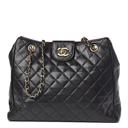 Chanel Lambskin Quilted Shopping Tote Black 1 of 11