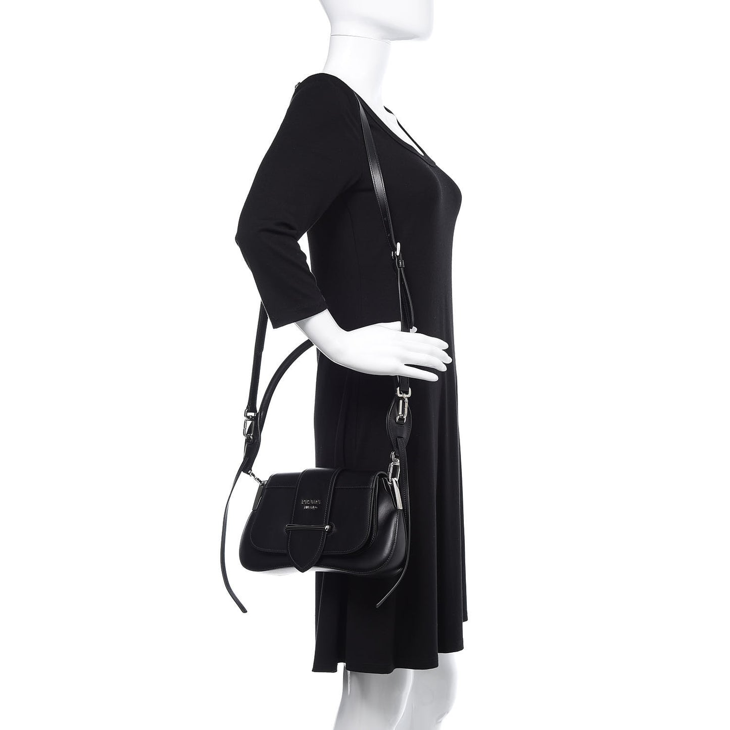 City Calfskin Sidonie Shoulder Bag Black