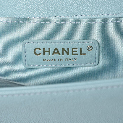 Chanel Caviar Quilted Medium Boy Flap Light Blue 6 of 8
