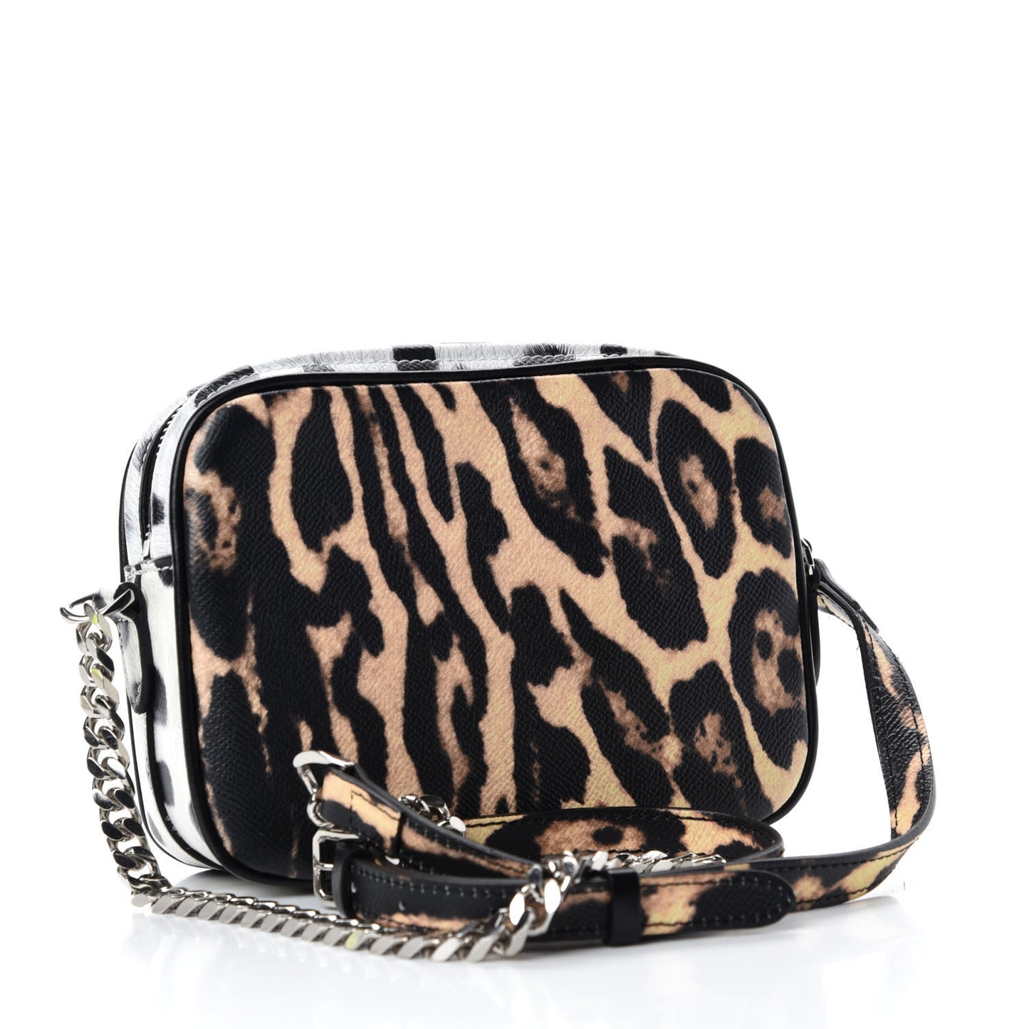 Calfskin Leopard Print Small Camera Bag Honey Black