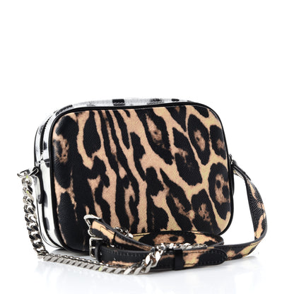 Burberry Calfskin Leopard Print Small Camera Bag Honey Black 3 of 10
