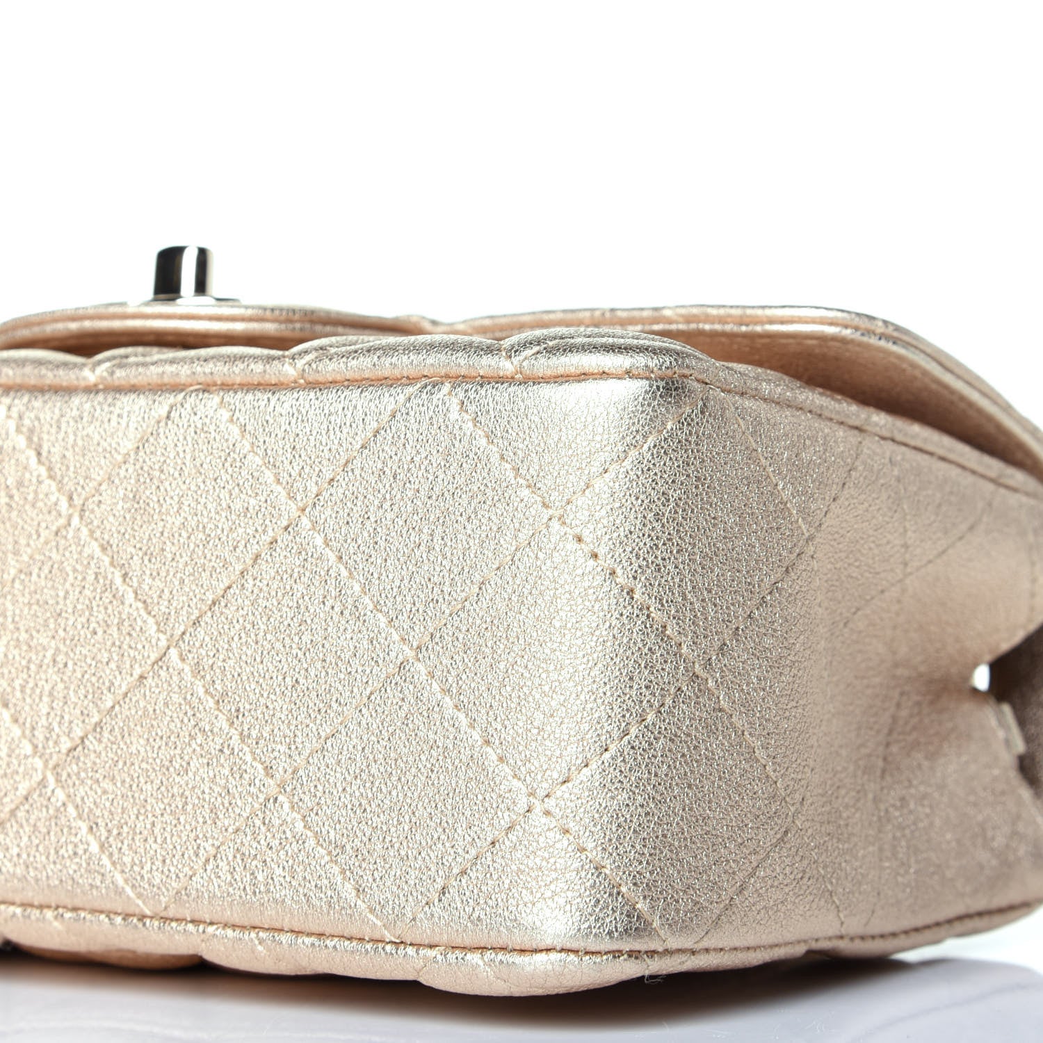 Chanel Metallic Lambskin Quilted Mini Rectangular Flap Gold 9 of 10
