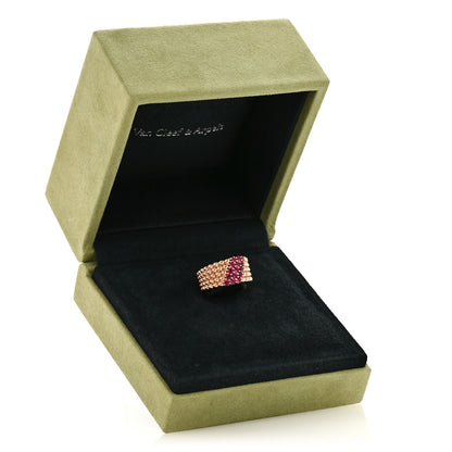 Van Cleef & Arpels 18K Rose Gold Ruby Perlee Coleurs 5 Row Ring 52 6 5 of 5