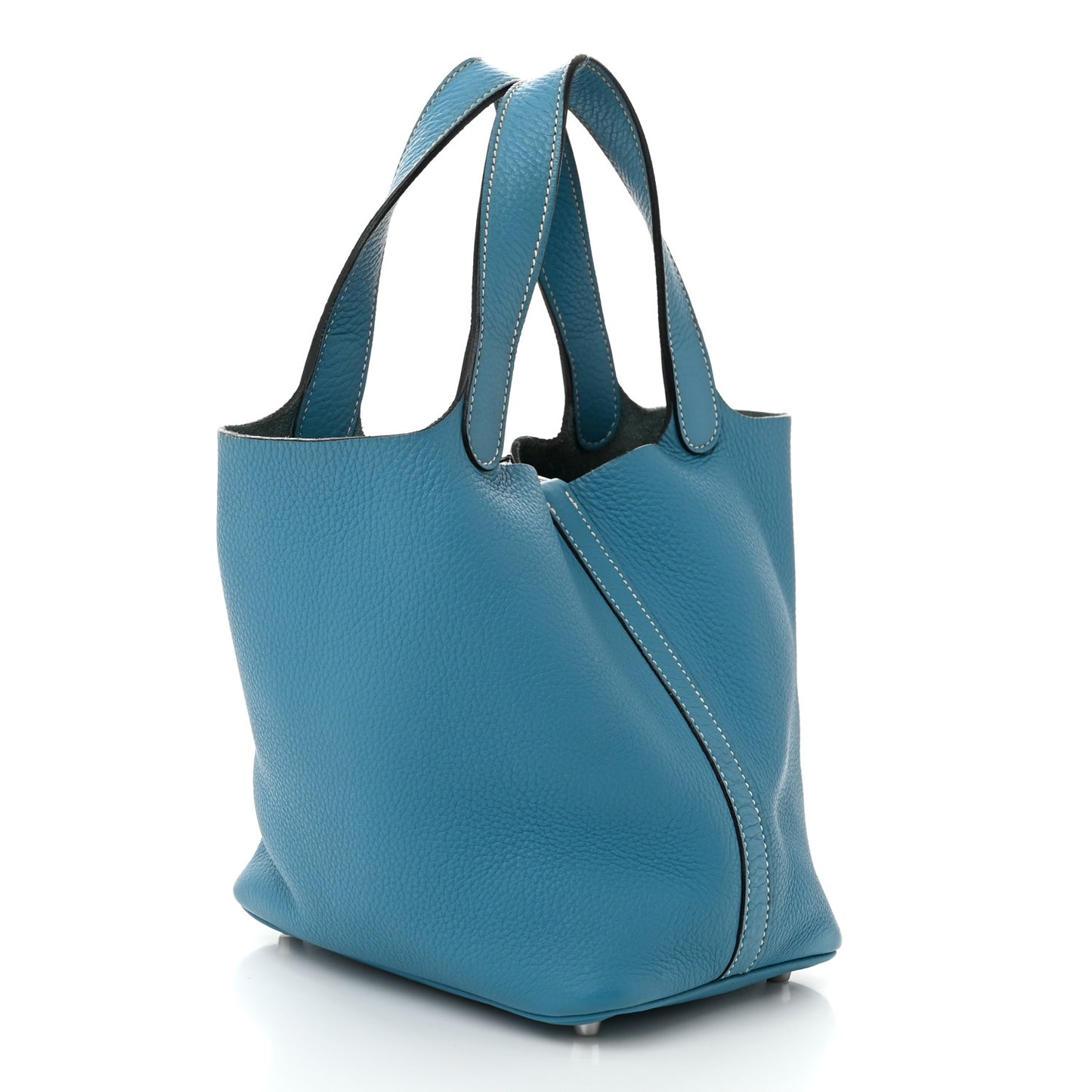 Taurillon Clemence Picotin Lock 18 PM Blue Jean