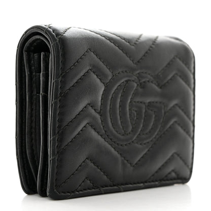 Gucci Calfskin Matelasse GG Marmont Card Case Black 3 of 8