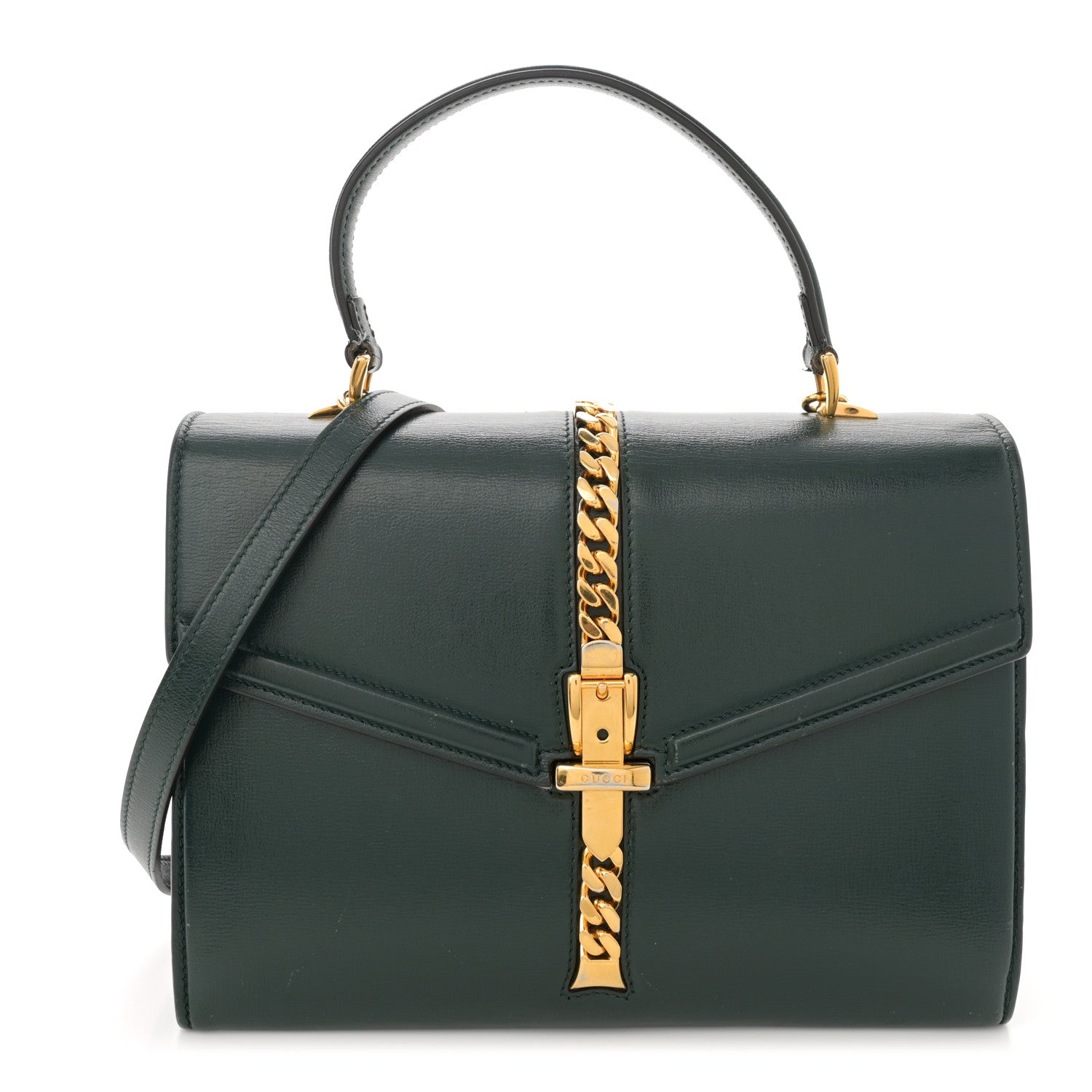 Gucci Azalea Calfskin Small Sylvie 1969 Top Handle Bag Green 1 of 17