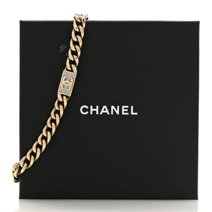 Chanel Crystal CC Chain Link Choker Necklace Gold 6 of 6