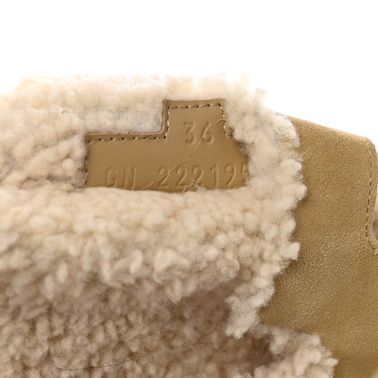 Suede Goatskin Woolskin Womens Chypre Sandals 36 Beige Albatre Ecru