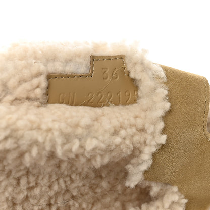 Hermes Suede Goatskin Woolskin Womens Chypre Sandals 36 Beige Albatre Ecru 7 of 10