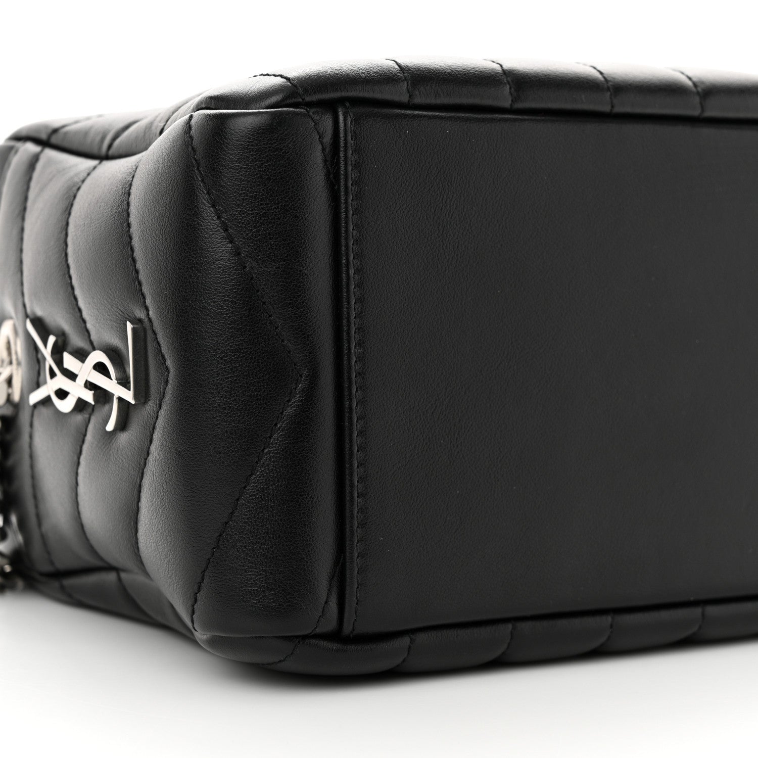 Saint Laurent Calfskin Y Quilted Monogram Small Loulou Bowling Bag Black 9 of 11