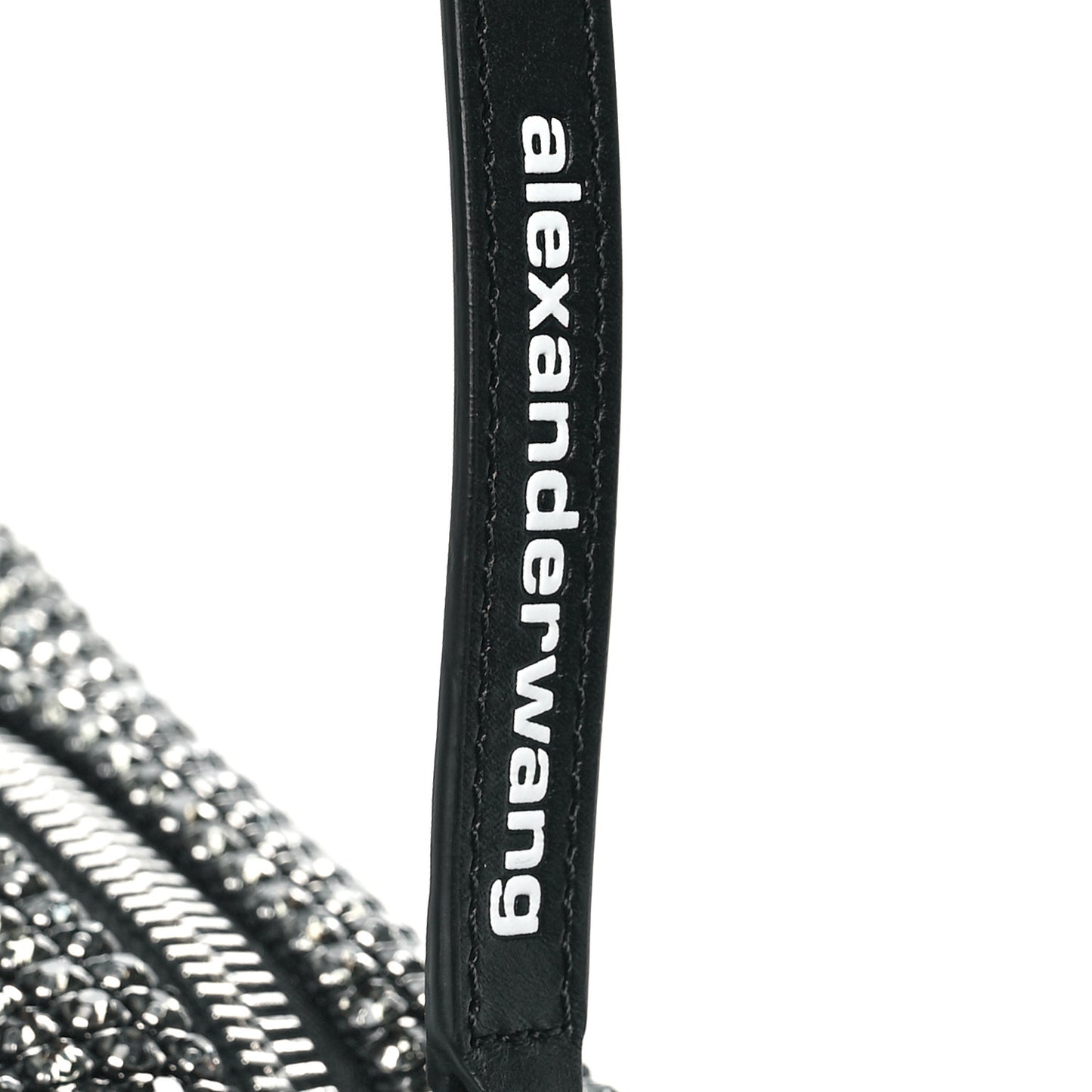 Mesh Crystal Rhinestone Mini Heiress Pouch Black Silver