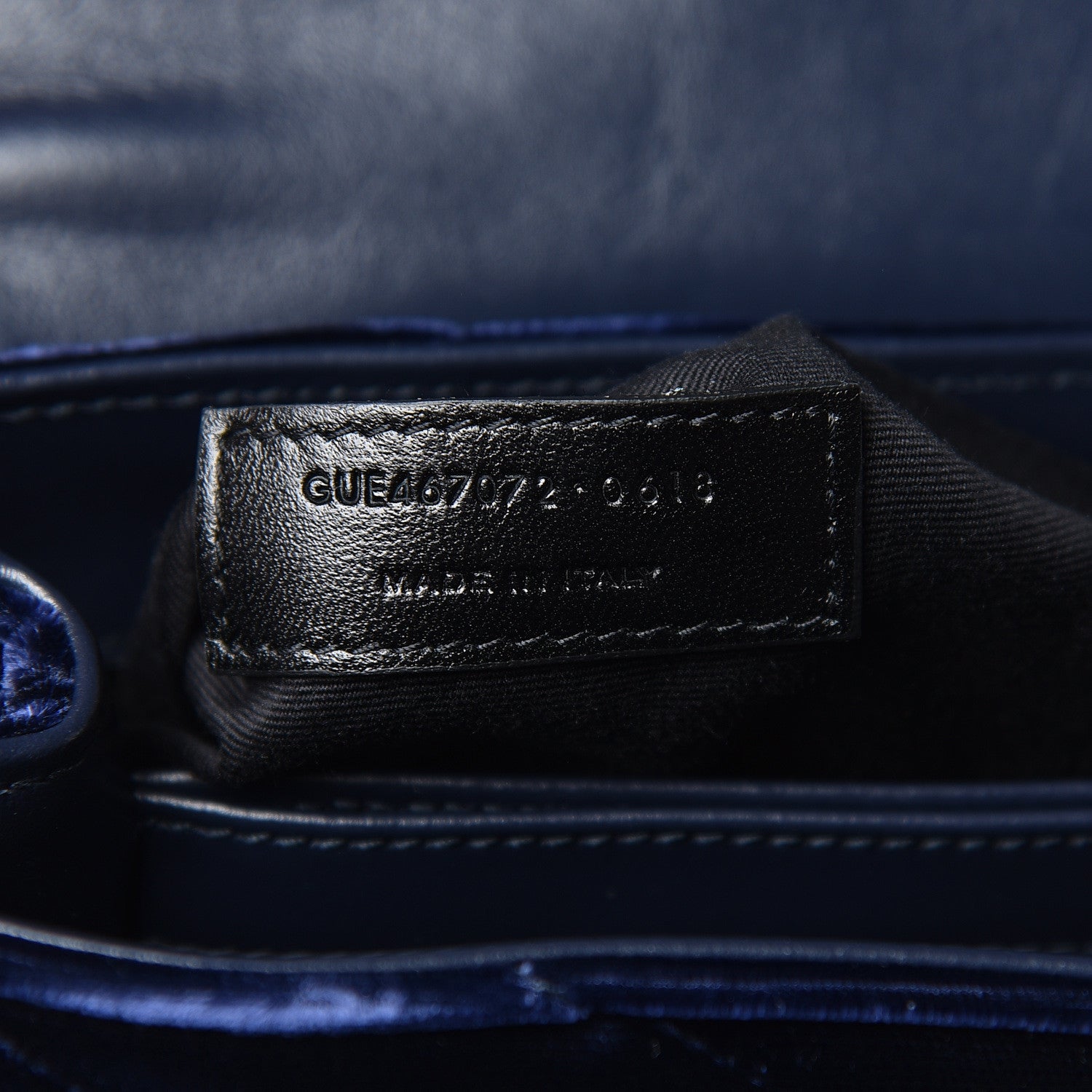 Saint Laurent Velvet Y Quilted Monogram Toy Loulou Crossbody Navy 9 of 10