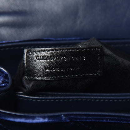 Saint Laurent Velvet Y Quilted Monogram Toy Loulou Crossbody Navy 9 of 10