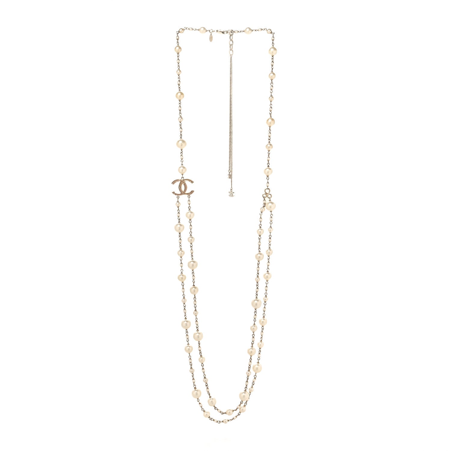 Chanel Pearl Enamel CC Long Necklace Gold 3 of 5