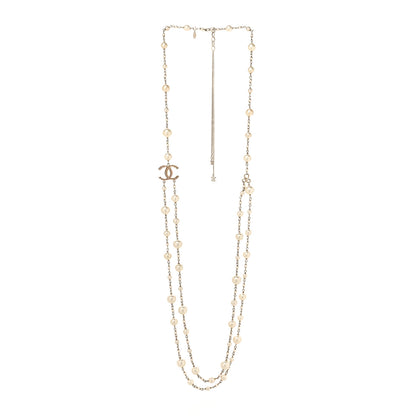 Chanel Pearl Enamel CC Long Necklace Gold 3 of 5