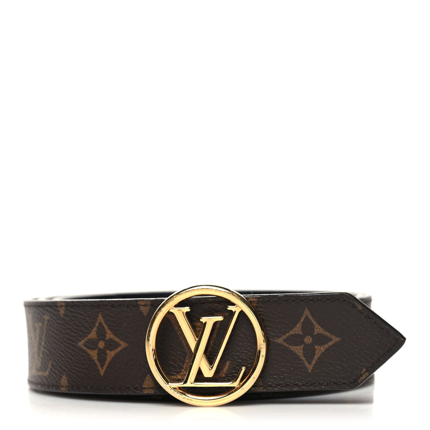 Louis Vuitton Monogram Calfskin 20mm LV Circle Reversible Belt 90 36 Black 1 of 5