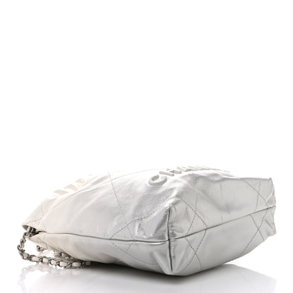 Chanel Metallic Shaded Calfskin Quilted Mini Chanel 22 White Silver 4 of 10
