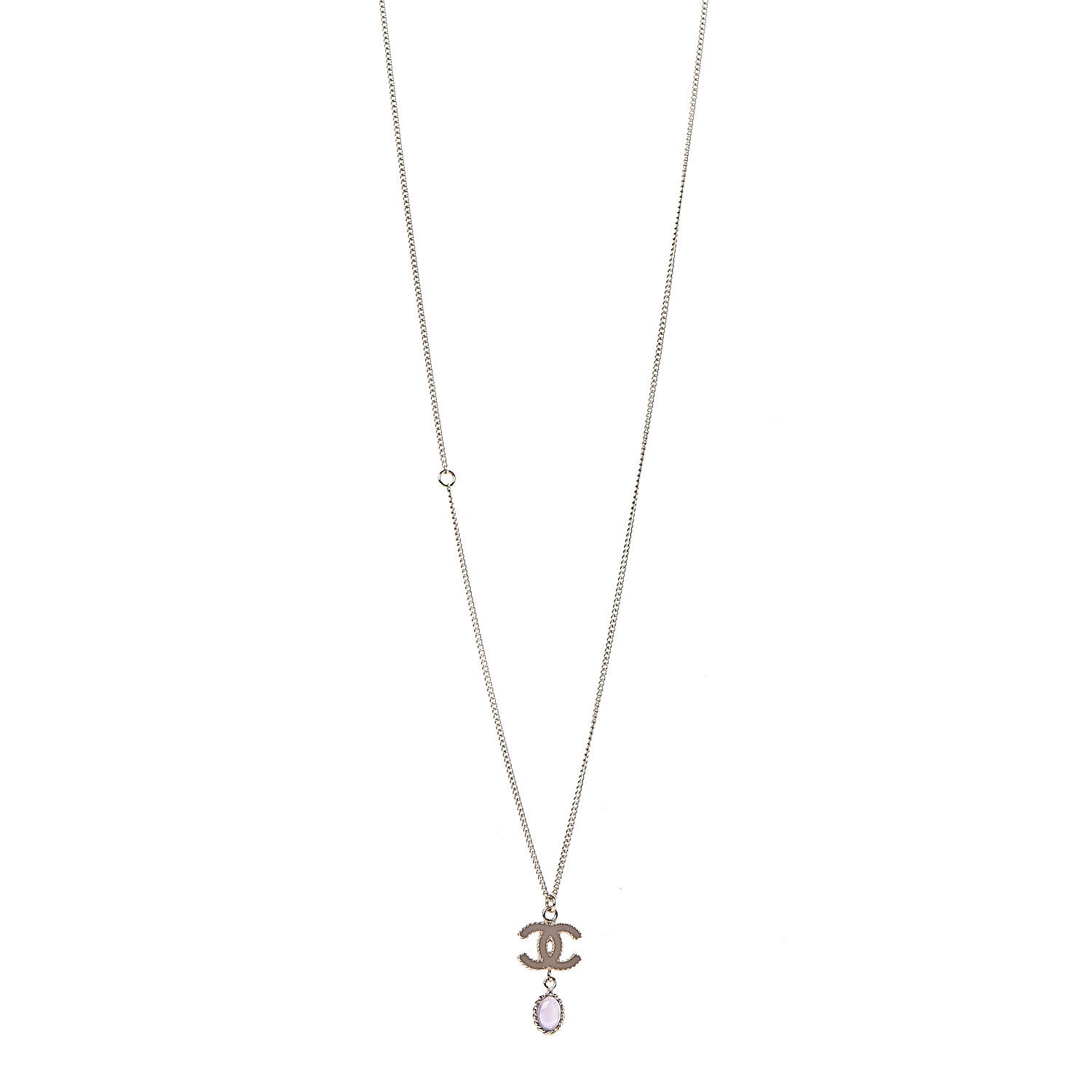 Chanel Enamel CC Drop Necklace Gold 1 of 5