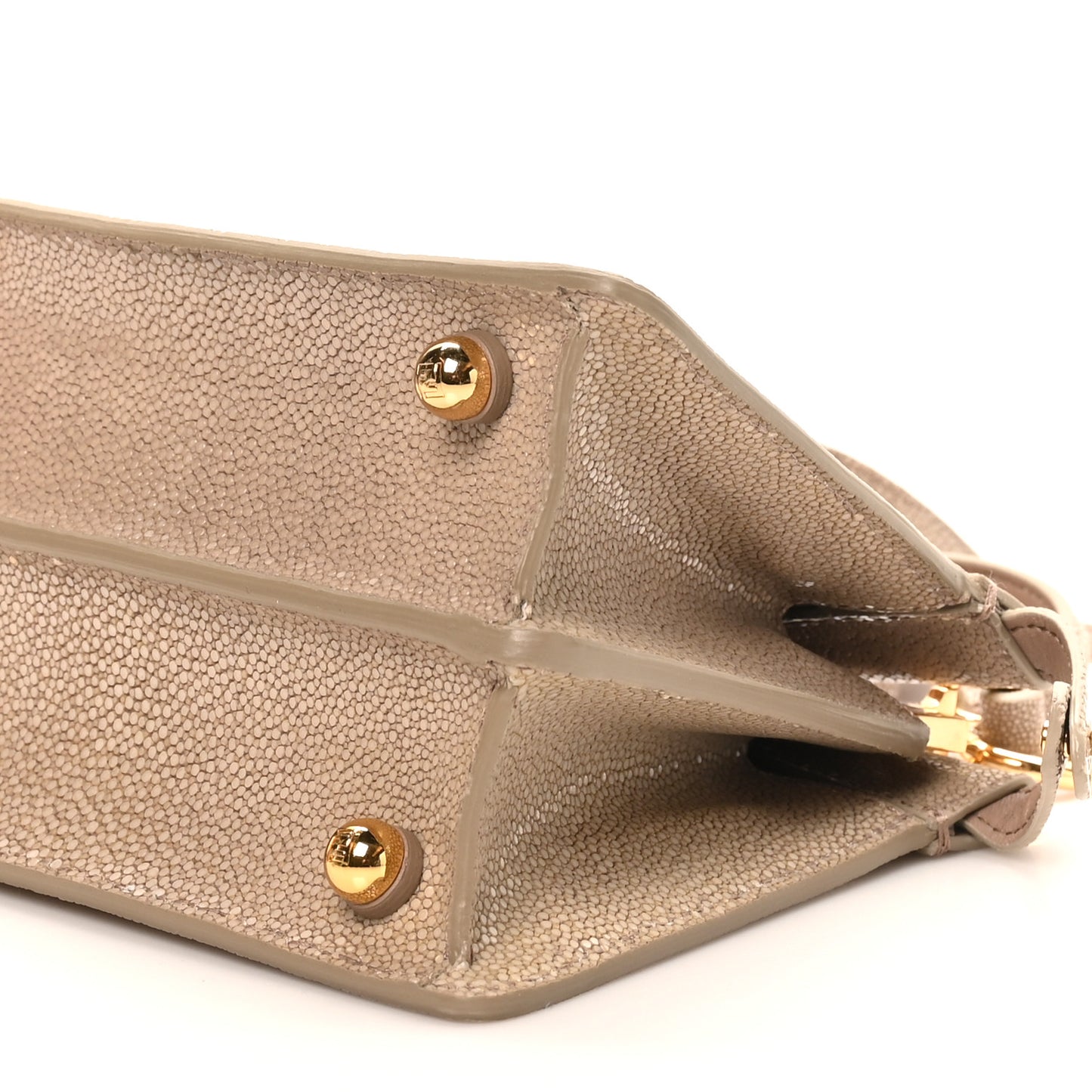 Stingray Shiny Nappa Petite Peekaboo I SEE U Satchel Tortora