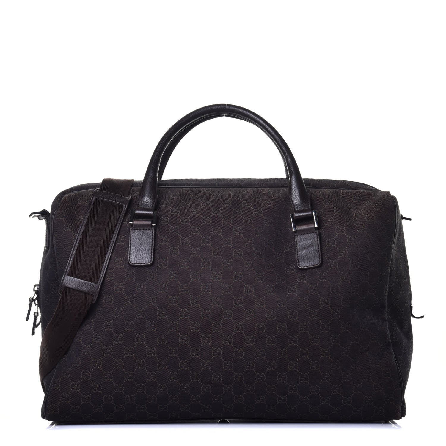 Gucci Denim Monogram Large Carry On Duffle Dark Brown 1 of 10