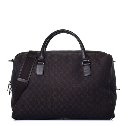 Gucci Denim Monogram Large Carry On Duffle Dark Brown 1 of 10